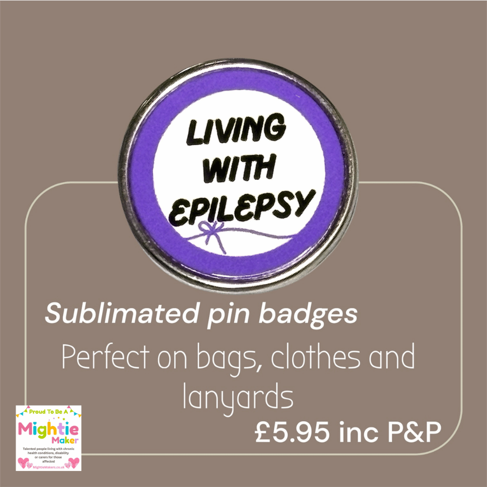 Living With Epilepsy Pin Badge - Purple Awareness - Durable Stainless Steel