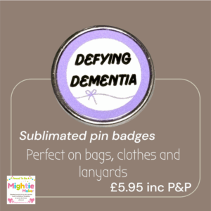 Defying Dementia Pale Purple Awareness Pin Badge – 25 mm Stainless Steel