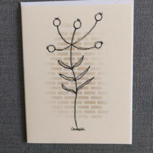 Cream Textured Botanical Card – Hand-Drawn Ink Illustration – 5 Berries