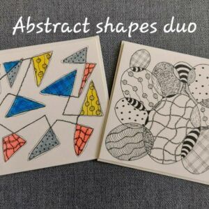 Abstract Shapes duo – Pack 2 blank greeting cards with envelopes
