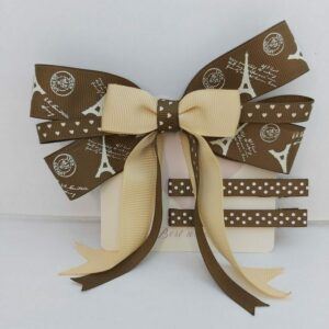 Parisian Dreams Postcard Hair Bow & Polka Dot Clip Set