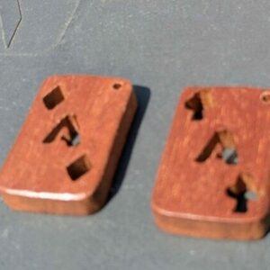 Handcrafted Wooden playing cards for Earrings, Necklaces, and Keyrings