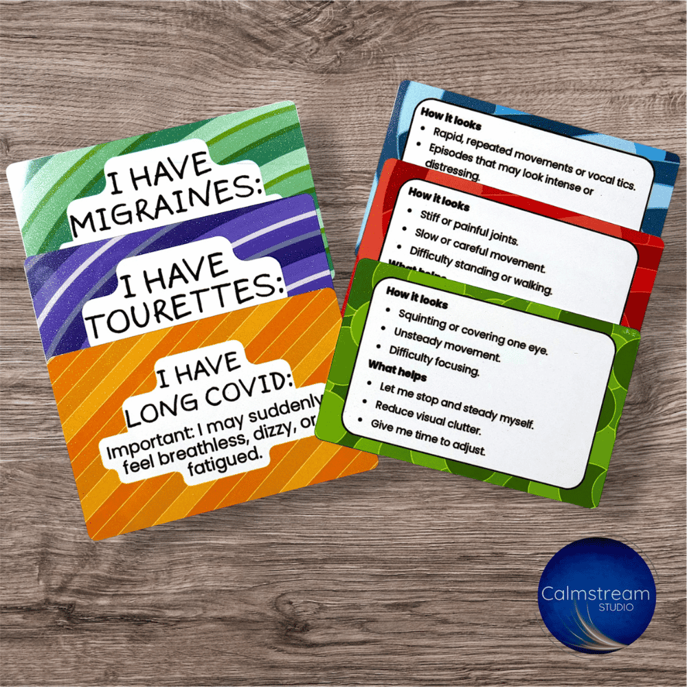 Chronic Illness & Hidden Disabilities Wallet Cards - Customizable Aluminium Lanyard Badges