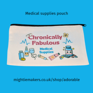 Medical supplies zipper bag. Carry case for medication.