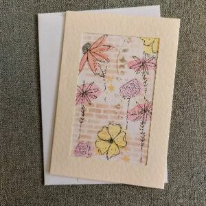 Floral cut-out duo – Pack 2 blank greeting cards with envelopes