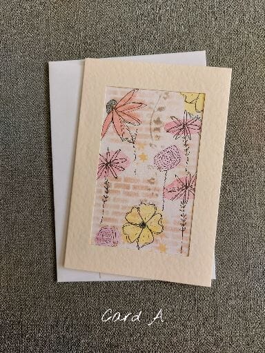 Floral cut-out duo - Pack 2 blank greeting cards with envelopes - Image 2