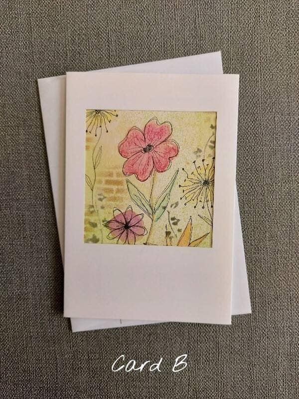 Floral cut-out duo - Pack 2 blank greeting cards with envelopes - Image 3