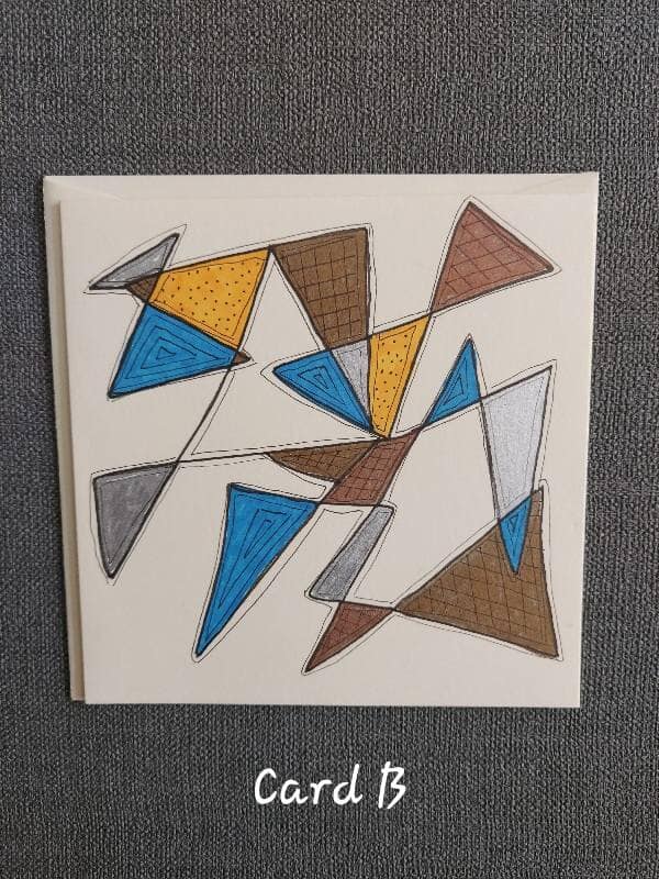 Geometric Shapes - Pack of 3 blank greeting cards with envelopes - Image 3
