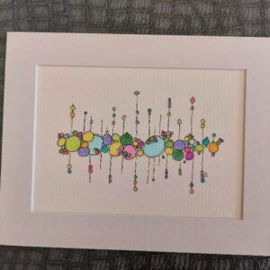 Vibrant Neuro Line Artwork with Multi-Coloured Bubbles – One of a Kind
