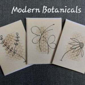 Modern Botanicals – Pack of 3 blank greeting cards with envelopes