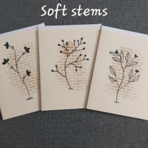 Soft Stems – Pack of 3 blank greeting cards with envelopes