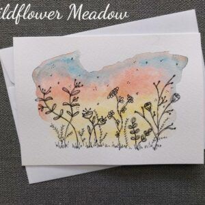 Wildflower Meadow – single blank greeting card with envelope