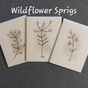 Minimal Botanicals – ‘Wildflower Sprigs’ Pack of 3 blank greeting cards with envelopes