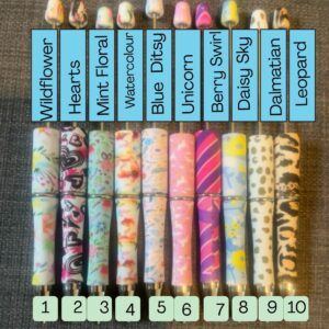 Handmade Patterned Fidget Bead Pen | Sensory Polymer Clay Pen | ADHD & Autism Friendly | Teacher, Student & Office Gift