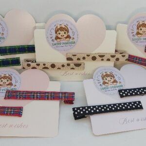 Handmade Fabric Ribbon Hair Clips Set – Patterned Alligator Clips for Hair