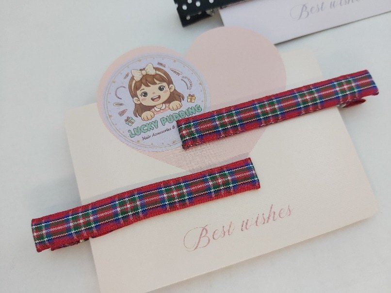 Handmade Fabric Ribbon Hair Clips Set – Patterned Alligator Clips for Hair - Image 2