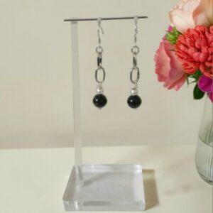 Golden Sheen & Satin Hematite Beaded Earrings