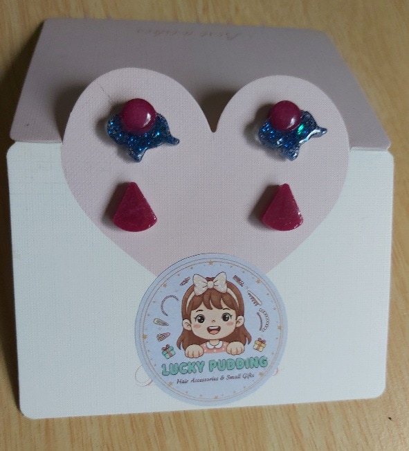 Handmade Resin Earring Stud Packs | Cute Glitter & Multi-Shape Multipacks - Image 4