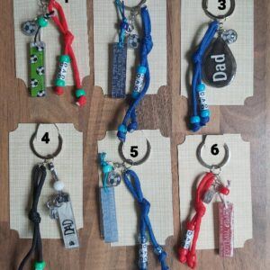 ​Personalised “Dad” Football Crazy Paracord Keyring – Choice of 6 Styles