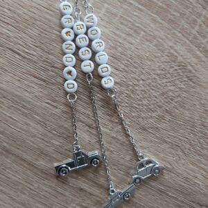 “Worlds Best Grandad” Vintage Cars Rearview Mirror Charm & Car Hanging Accessory