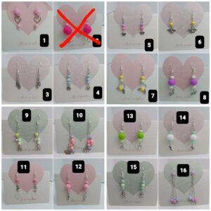 Handmade Beaded Dangle Earrings | Silver Charm Drop Earrings