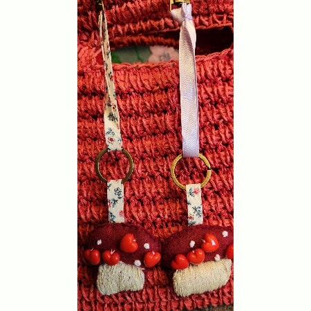 Handmade Toadstool Keyring/Bag Charm, 2 available, separately - Image 3