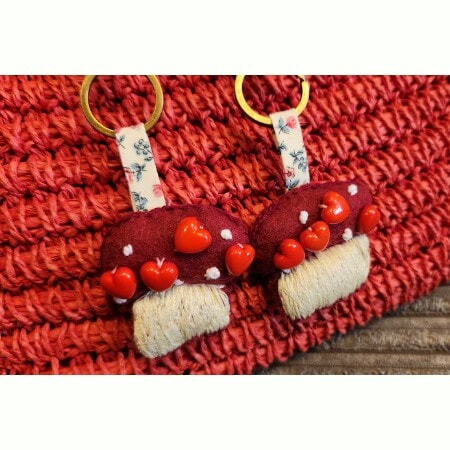 Handmade Toadstool Keyring/Bag Charm, 2 available, separately - Image 4