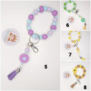 Handmade Silicone Beaded Wristlet Keyring – Cute Charm & Tassel Keychain