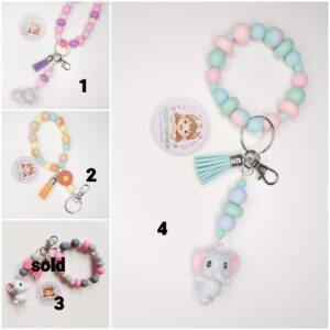 Handmade Silicone Beaded Wristlet Keyring – Cute Charm & Tassel Keychain