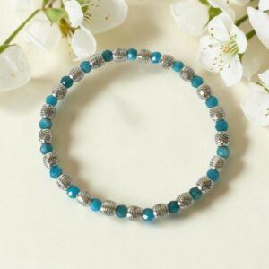 Tibetan Silver & Apatite Stretch Bracelet