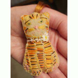 Hanging Cat Decoration, handmade