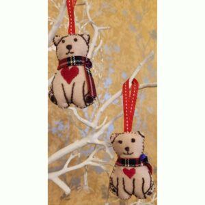Hanging Bear Decoration, handmade, 2 available