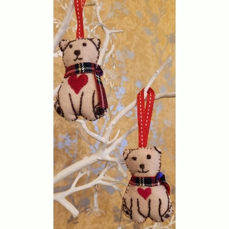 Hanging Bear Decoration, handmade, 2 available