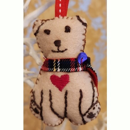 Hanging Bear Decoration, handmade, 2 available - Image 4