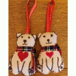 Hanging Bear Decoration, handmade, 2 available