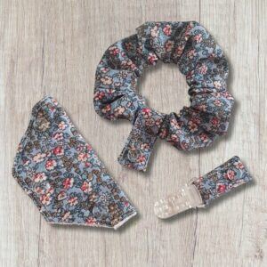 Blue Floral Tube Feeding Accessories Mini Set - Handmade UK
