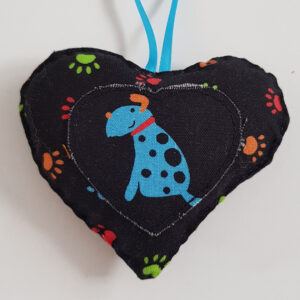 Cute Dog Hanging Heart Decoration - Handmade Cotton Gift