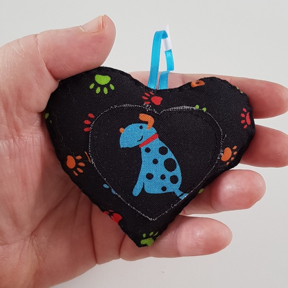 Cute Dog Hanging Heart Decoration - Handmade Cotton Gift