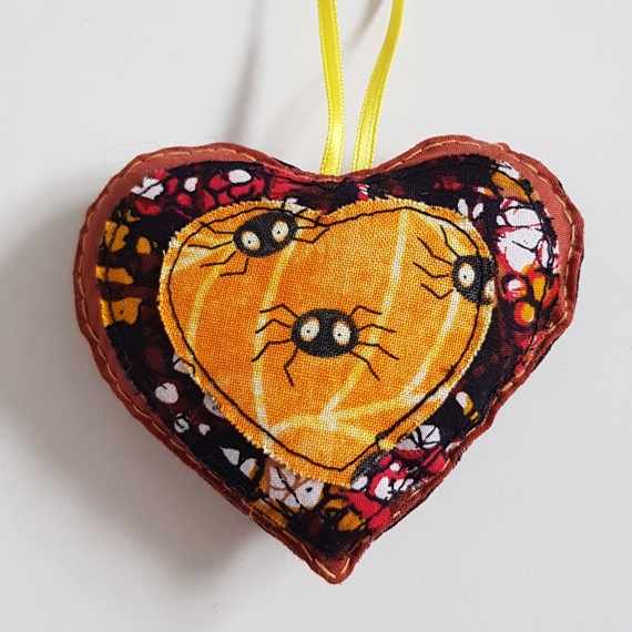 Cute Spider Hanging Heart Decoration shown on a white background