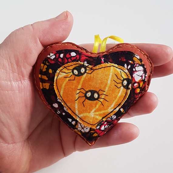 Cute Spider Hanging Heart Decoration shown on a white background