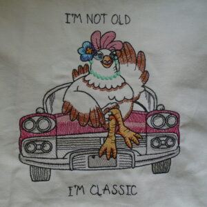 Unique Machine Embroidery Design: Chicken Lady Tote Bag with Funny Words