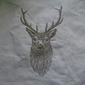 Unique Machine Embroidery Stag Design for Nature Lovers tote bag .cushion