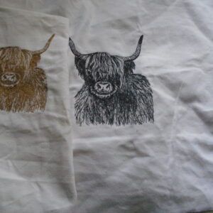 Charming Highland Cow Tote Bag or Cushion – Rustic Elegance for Your Home & Style a finished product