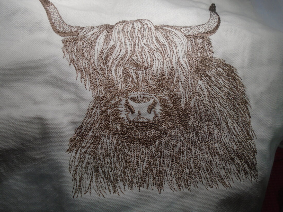 Charming Highland Cow Tote Bag or Cushion - Rustic Elegance for Your Home & Style a finished product