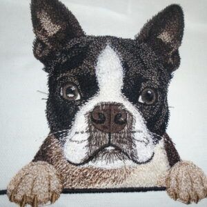 Charming Boston Terrier Tote Bag for Embroidery Enthusiasts