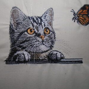 Charming Cat with Butterfly Tote Bag or Cushion – Perfect Gift for Animal Lovers