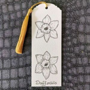 Daffodils Bookmark with gold tassel