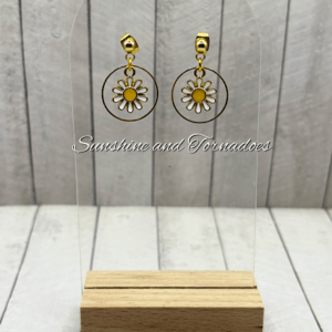Handmade Gold Daisy Hoop Earrings | Floral Drop Earrings | Daisy Jewellery Gift for Her | Lightweight Spring & Summer Earrings | Botanical Jewellery
