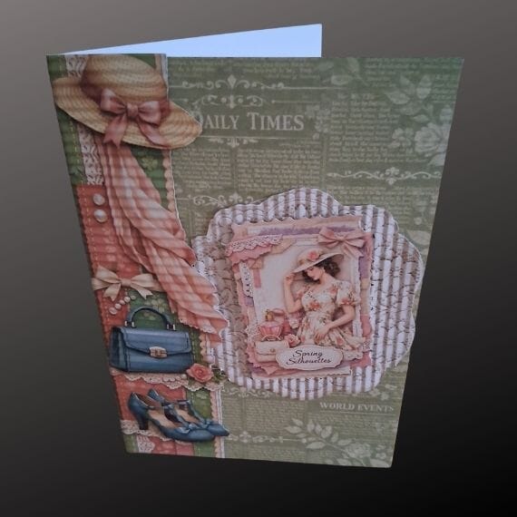 Fashion themed greeting card for a female celebrate a birthday etc fashion accessories on the left edge of the card