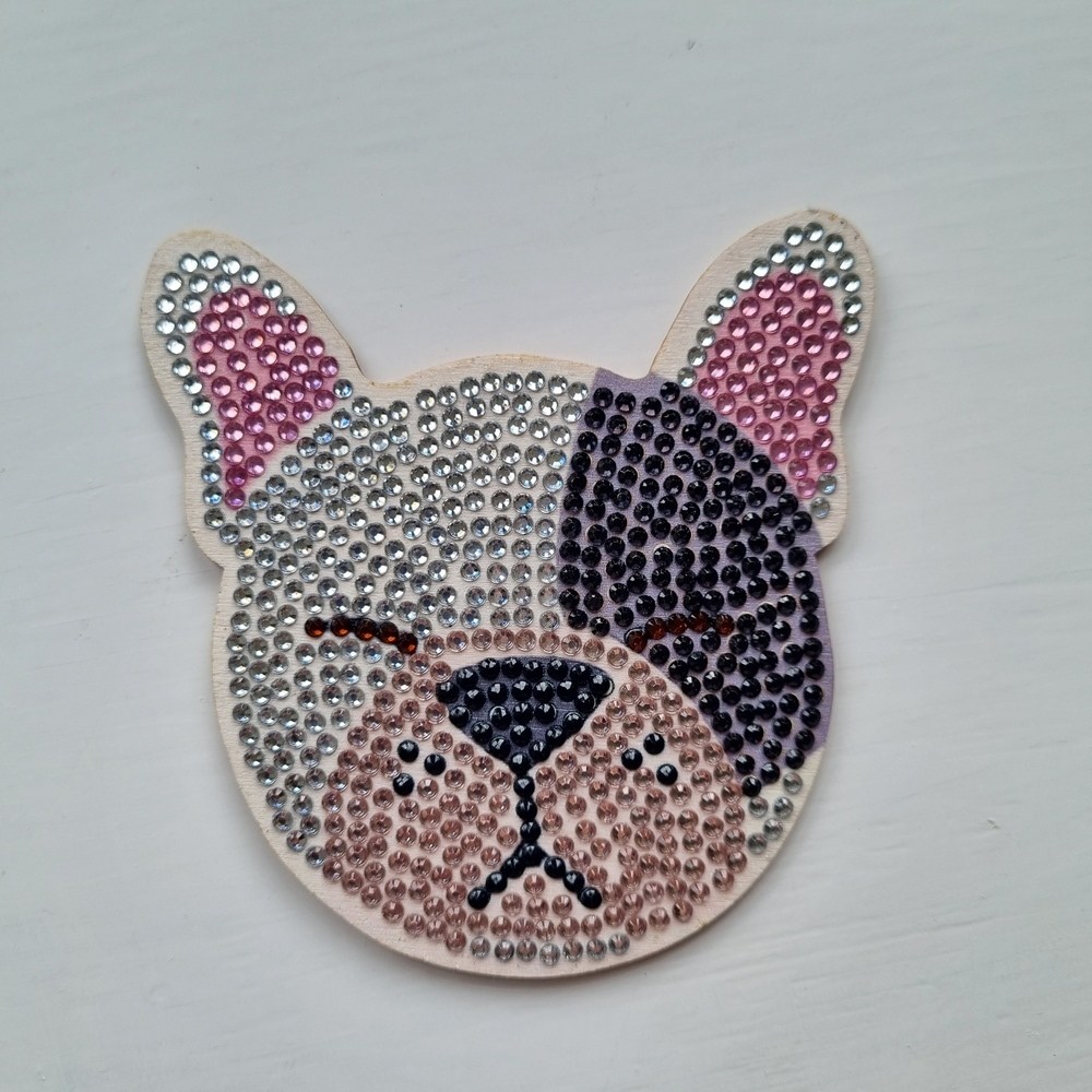 Sparkling Diamond Art French Bulldog Coaster - Perfect for Pet Lovers